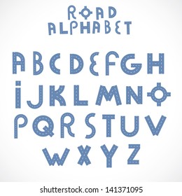 road. alphabet. vector eps10