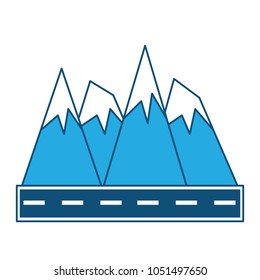 road and alps peaks icon 