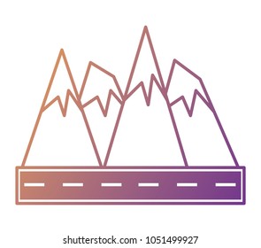 road and alps peaks icon 
