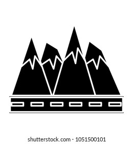 road and alps peaks icon 