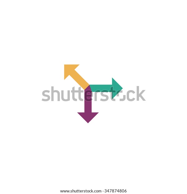 road arrow\
Color vector icon on white background\
