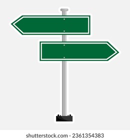 Road arrow directional sign. Vector illustration.