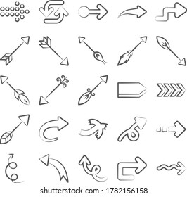 Road Arrow Icons in Modern Linear Style Pack 