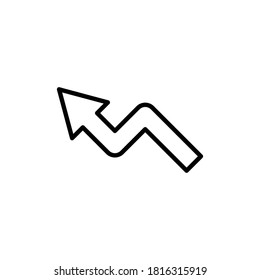 Road arrow line icon, reverse, curve. Design template vector