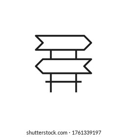 road arrow sign icon vector