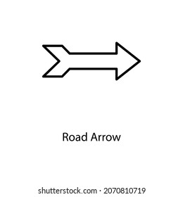 Flecha por carretera Icono sólido de moda aislado en fondo blanco y en blanco para el diseño