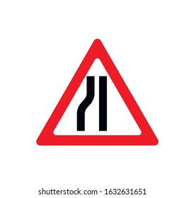 Road arrows On Both Sides Stock Vector. isolated icon on the white background