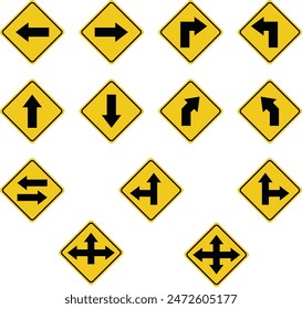conjunto de Vectores de señales de carretera