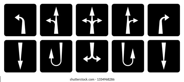 Road arrows. Traffic direction sign