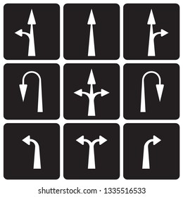 Road arrows. Traffic direction sign