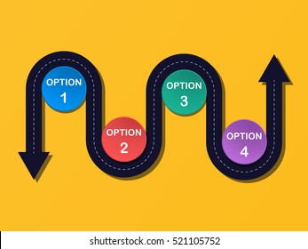Road arrows zig-zag step template. Vector EPS 10