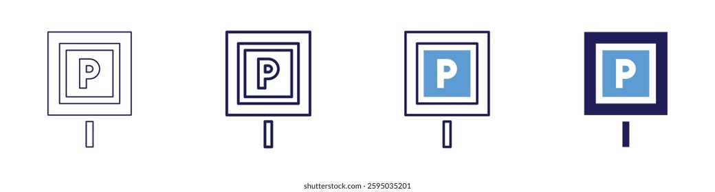 Road authorities icon in 4 different styles. Thin Line, Line, Bold Line, Duotone. Duotone style. Editable stroke.