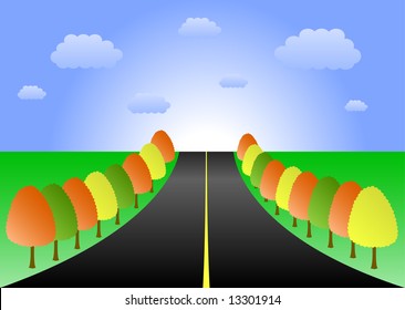 road in autumn