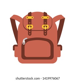 Road bag brown flat icon isolated on white background