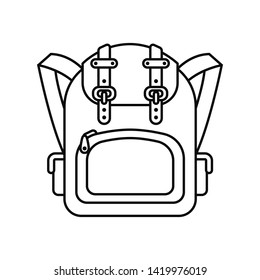 Road bag line icon isolated on white background