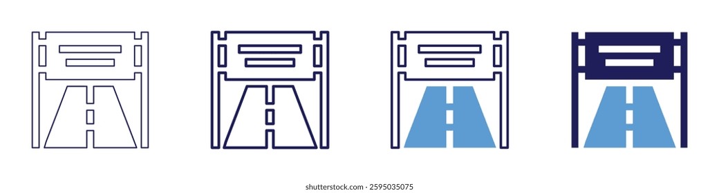 Road banner icon in 4 different styles. Thin Line, Line, Bold Line, Duotone. Duotone style. Editable stroke.