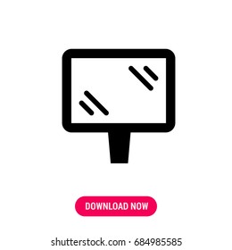 Road banner vector icon, The outlined symbol of advertising banner. Simple, modern flat vector illustration for mobile app, website or desktop app   