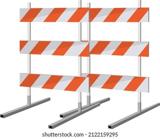 Barricada de carreteras, ilustración, vector sobre un fondo blanco.