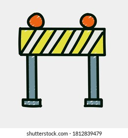 barricada de carreteras Arte vector para su diseño o pegatina, etc