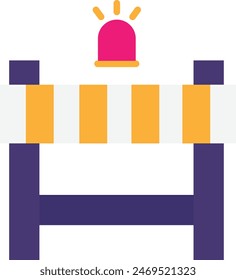 Road Barrier Barricade Icon Vector Flat Illustration