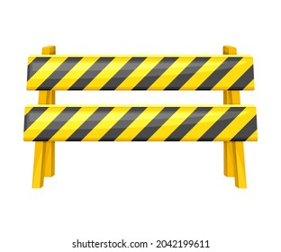 Road Barrier or Barricade as Safety Equipment for Construction and Industrial Work Vector Illustration