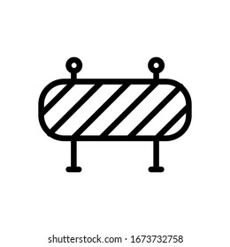 Barrera de carretera, entrada de bloque, diseño de contorno. Icono negro sobre fondo blanco