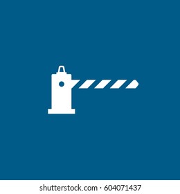 Road Barrier Close Flat Icon On Blue Background