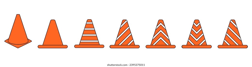 Road barrier with cone vector illustration. Under construction fence concept isolated on white background. Vector Illustration. Vector Graphic. EPS 10