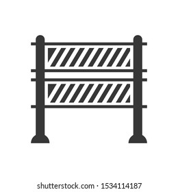 Road barrier construction vector icon
