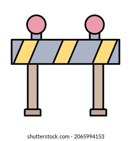 Road barrier Fill inside vector icon which can easily modify or edit 