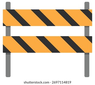 Straßensperre, flaches Symbol einzeln auf weißem Hintergrund.