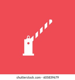 Road Barrier Flat Icon On Red Background