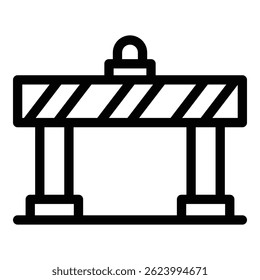 Road barrier gate icon. Outline road barrier gate vector icon for web design isolated on white background