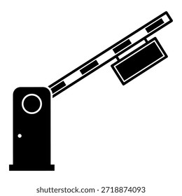 Icono de control de entrada de seguridad de silueta de puerta de barrera de carretera