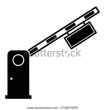 Road barrier gate silhouette security entrance control icon
