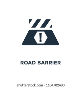 Road Barrier icon. Black filled vector illustration. Road Barrier symbol on white background. Can be used in web and mobile.