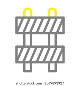 Road barrier icon. Concept of construction, repair, and restricted access.
