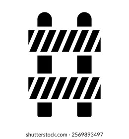 Road barrier icon. Concept of under construction, warning, and danger.