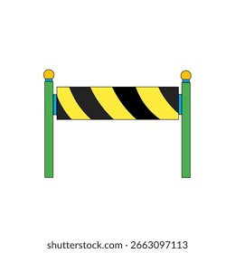 Icono de barrera vial. Barrera de construcción. Detengan el tráfico. Símbolo restringido de la carretera en construcción. Viajes prohibidos