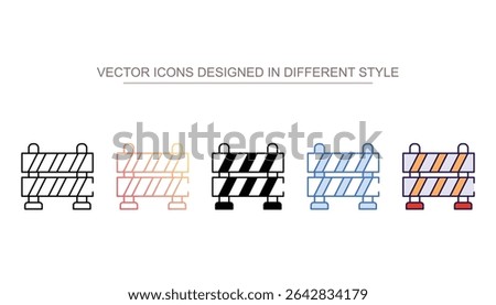 Road Barrier icon design with white background stock illustration