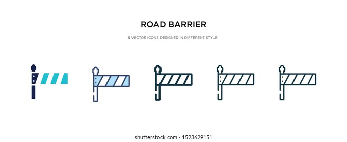 road barrier icon in different style vector illustration. two colored and black road barrier vector icons designed in filled, outline, line and stroke style can be used for web, mobile, ui