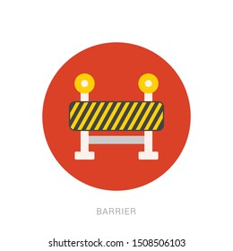 Road barrier icon. Element of firefighter shop for advertising signs