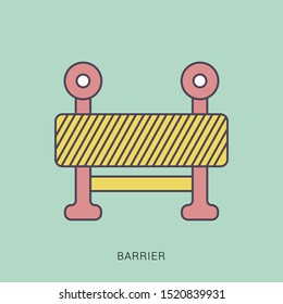 Road barrier icon. Element of firefighter shop for advertising signs. solid color with outline concept.