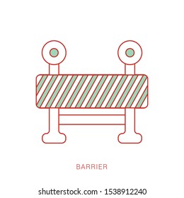Road barrier icon. Element of firefighter shop for advertising signs