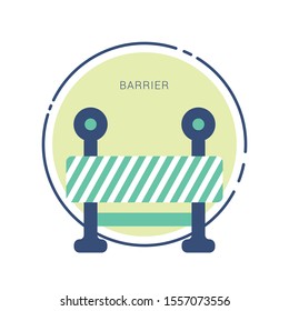 Road barrier icon. Element of firefighter shop for advertising signs