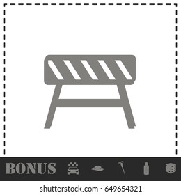 Road barrier icon flat. Simple vector symbol and bonus icon