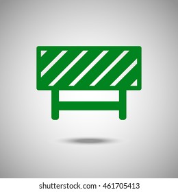 Road barrier icon. Flat style. Grey background. Vector illustration.