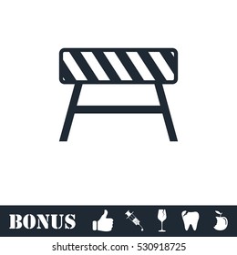 Road Barrier Icon Flat. Vector Illustration Symbol And Bonus Pictogram