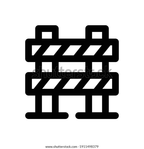 Road barrier icon line\
style vector