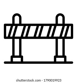 Road barrier icon. Outline road barrier vector icon for web design isolated on white background